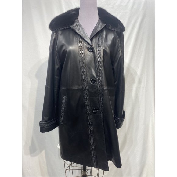 black lamb stroller ranch mink collar (78070)